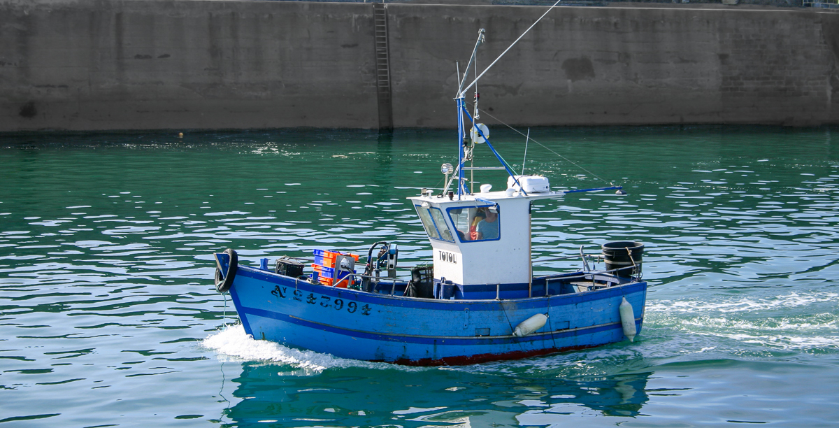 Bateau sortant du port de Quiberon